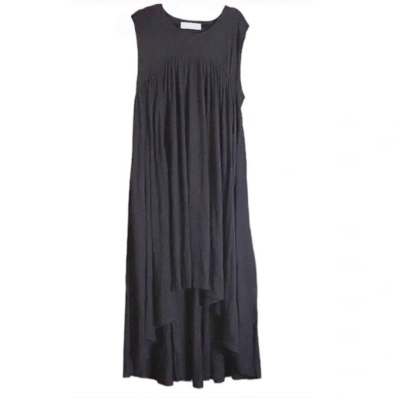 FREE PEOPLE MADELYN HIGH-LOW EMPIRE WAIST DRESS - BLACK - Picture 3 of 5